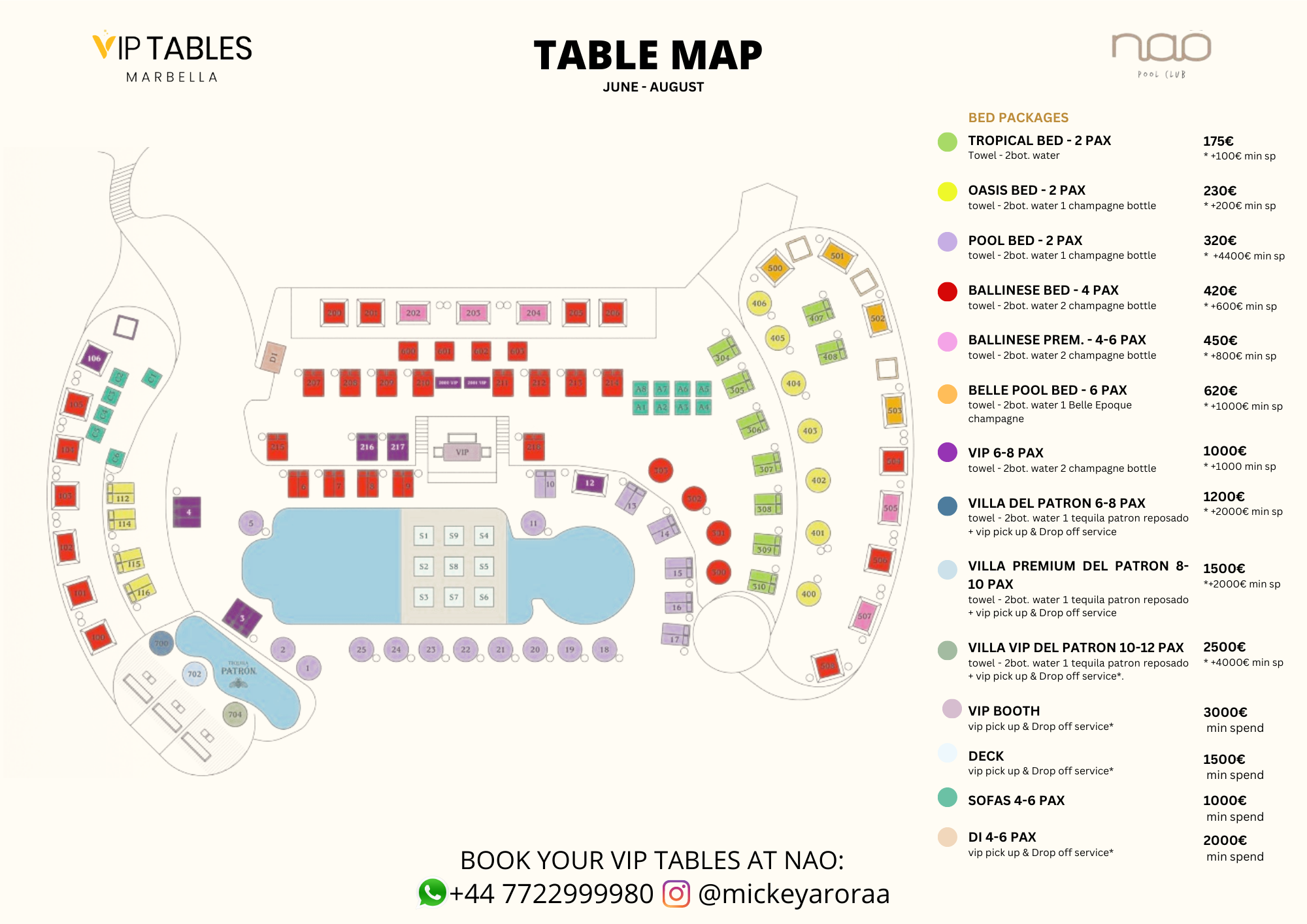 Nao Pool Club VIP Tables Marbella